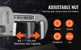 Aluminum Straight Pipe Wrench | Heavy-Duty Adjustable Plumbing Wrench