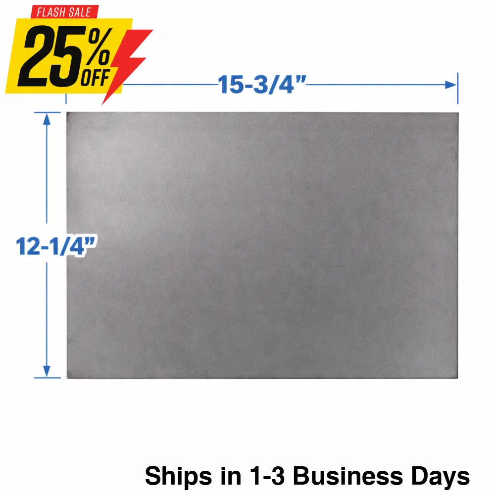 Rectangle Steel Plate - 1/4" thick, dimensions 12-1/4" x 15-3/4", ideal for fabrication and general shop use.