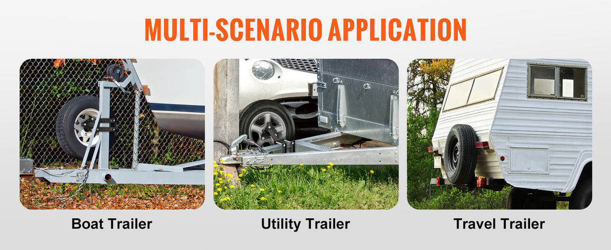 Heavy-Duty Trailer Spare Tire Carrier Mount | Fits 4-Lug & 5-Lug Wheels | 160 lb Capacity