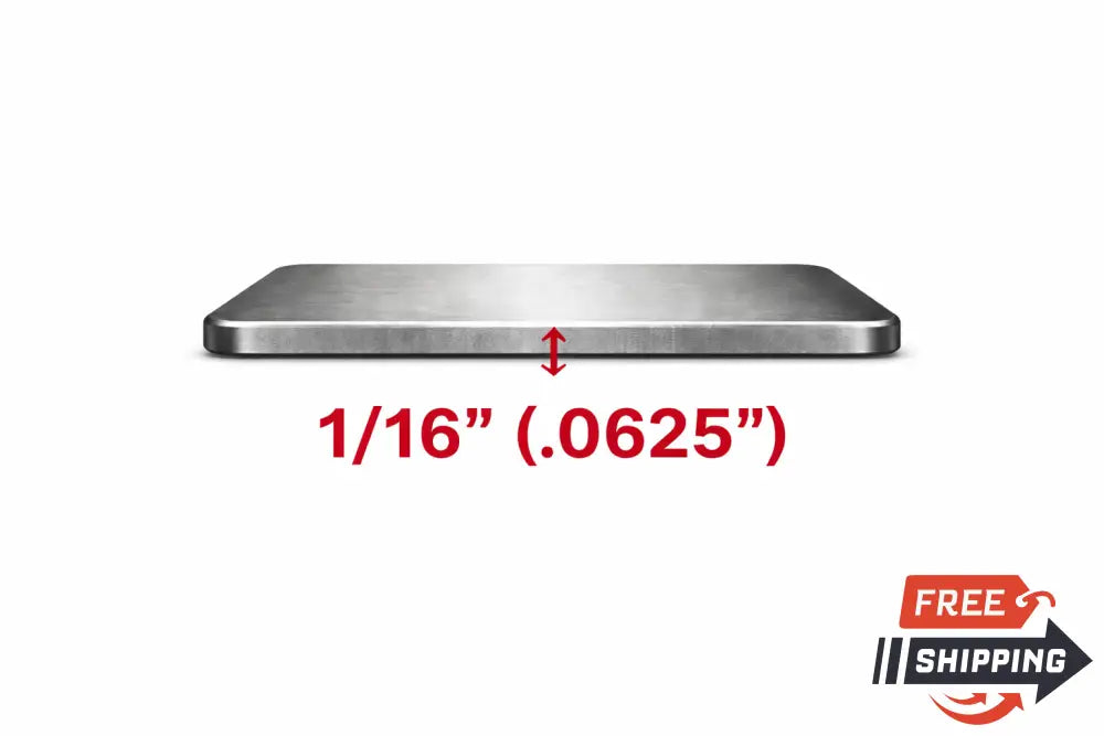 Square Steel Plate-1/16’’ Thick-Radius Corners-Select Size - Square Rounded Corners