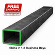 Square steel tubing-16ga (0.065") wall steel tubing with green ends, manufactured from A500 Grade B steel.