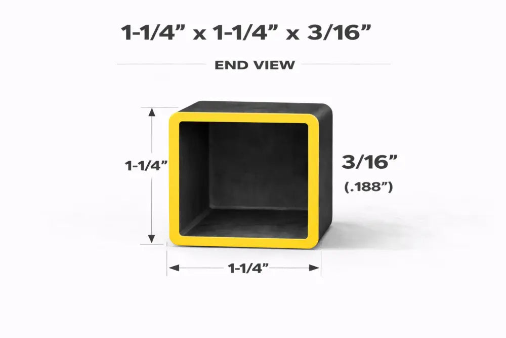 Square Steel Tubing-1-1/4’’ x 1-1/4’’ x 3/16 (0.188’’)-Select Length - 1-1/4 x 1-1/4