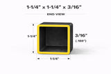 Square Steel Tubing-1-1/4’’ x 1-1/4’’ x 3/16 (0.188’’)-Select Length - 1-1/4 x 1-1/4
