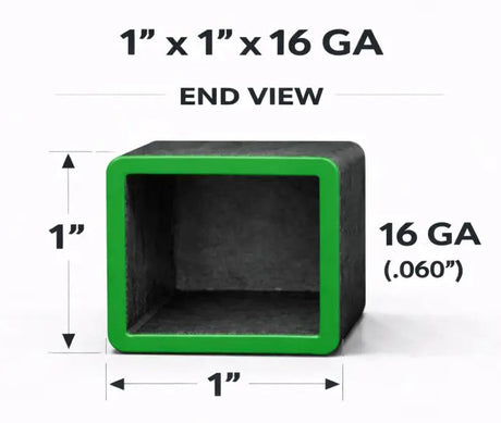 1" x 1" 16ga (0.065") Square Steel Tubing – A500/A513 – Select Length