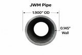 Steel Pipe with 1.900" outer diameter and 0.145" wall thickness, ideal for various applications.