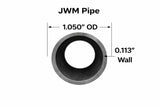 JWM Pipe with 1.050" outer diameter and 0.113" wall thickness for steel pipe applications.