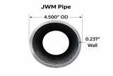4.500" OD JWM steel pipe with a wall thickness of 0.237", ideal for structural applications.