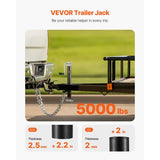 5000 Pound Trailer Jack – 9.8-24.8 Inch Lift, Bolt On