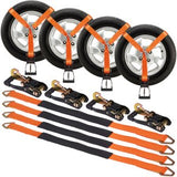 Ratchet Tie Down Straps Kit, 2" x 120" Tire Straps, 5512 LBS Working Load, 11023 LBS Breaking Strength, Car Tie Down Straps with Snap Hooks for Passenger Car, Truck, Trailer, 4-Pack | US