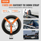 Ratchet Tie Down Straps Kit, 2" x 120" Tire Straps, 5512 LBS Working Load, 11023 LBS Breaking Strength, Car Tie Down Straps with Snap Hooks for Passenger Car, Truck, Trailer, 4-Pack | US