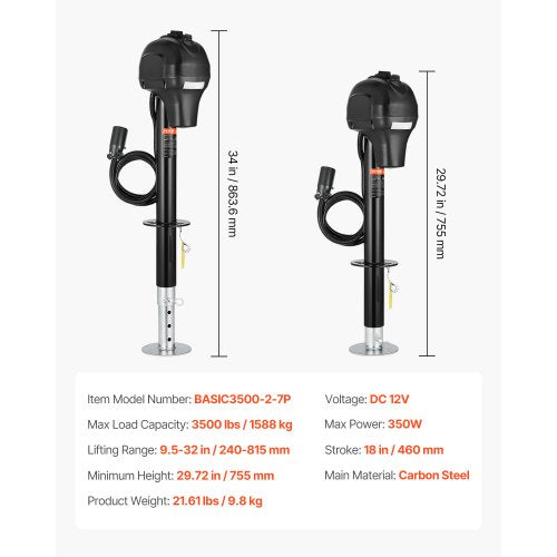 Electric Tongue Jack — Heavy Duty RV Trailer Lift