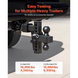 Adjustable Trailer Hitch Fit 2 Inch Receiver 15000 lbs HSTCB-2"-DROP6"