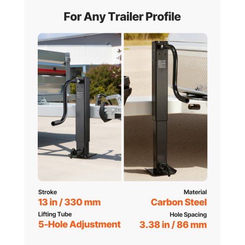 Heavy Duty Trailer Jack – 12000 lbs, 26" Travel