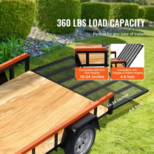 2-Sided Trailer Tailgate Lift Assist, 360 lbs Load Capacity, Compatible with Open Utility Trailer Tailgate and Ramp, with 10 to 24 Inch Heights Side Rail and 4 to 6 Feet Height Tail Gate or Ramp | US