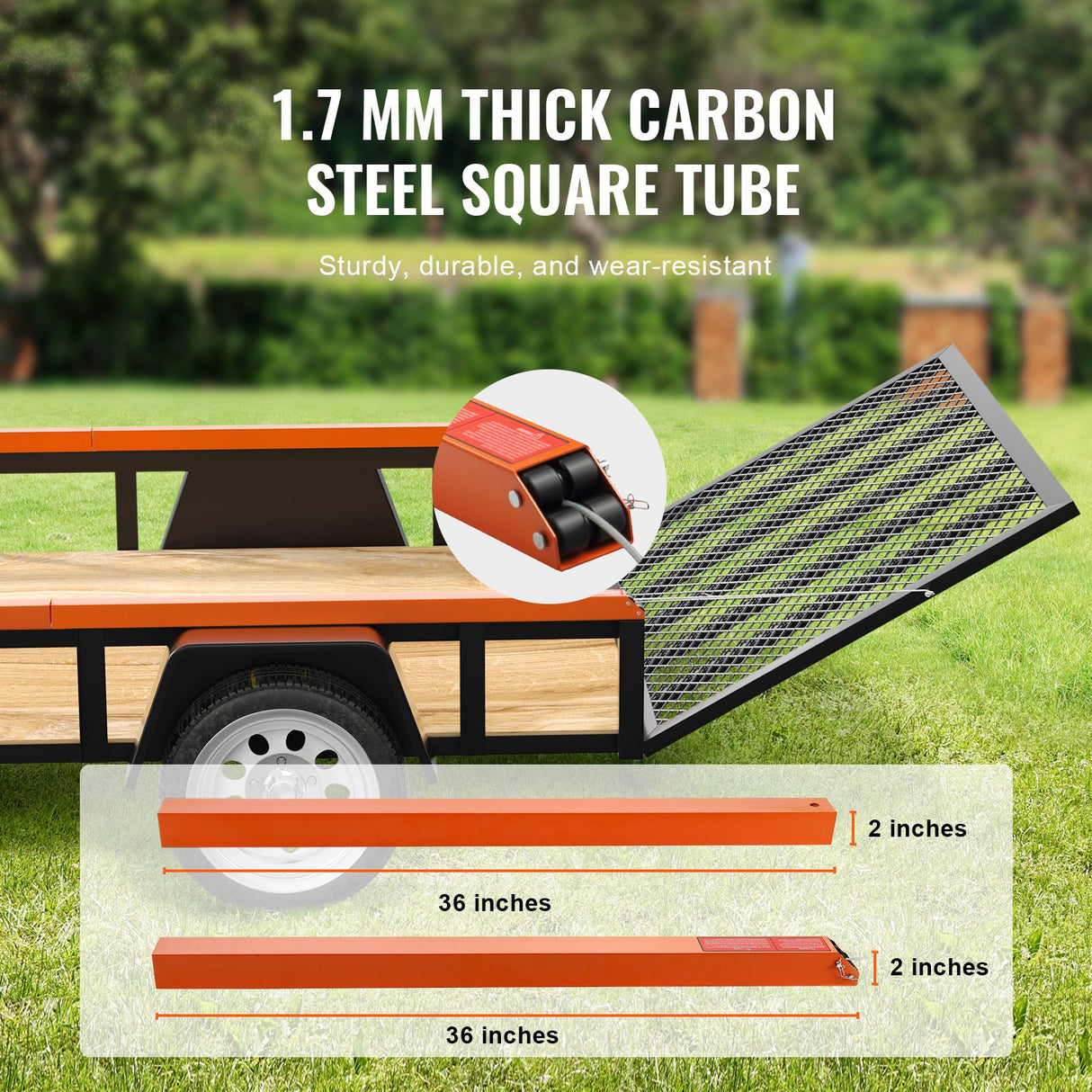 2-Sided Trailer Tailgate Lift Assist, 360 lbs Load Capacity, Compatible with Open Utility Trailer Tailgate and Ramp, with 10 to 24 Inch Heights Side Rail and 4 to 6 Feet Height Tail Gate or Ramp | US