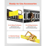Black E Track Rails – 6 Pack, 5 Ft, 26 Pcs Steel