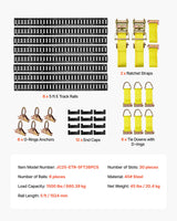 Black E Track Rails – 6 Pack, 5 Ft, 26 Pcs Steel