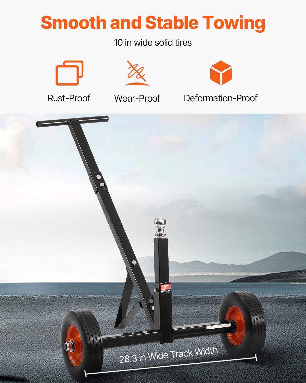 Trailer Mover Dolly – 600 lbs, 1-7/8" Ball, 10" Tires
