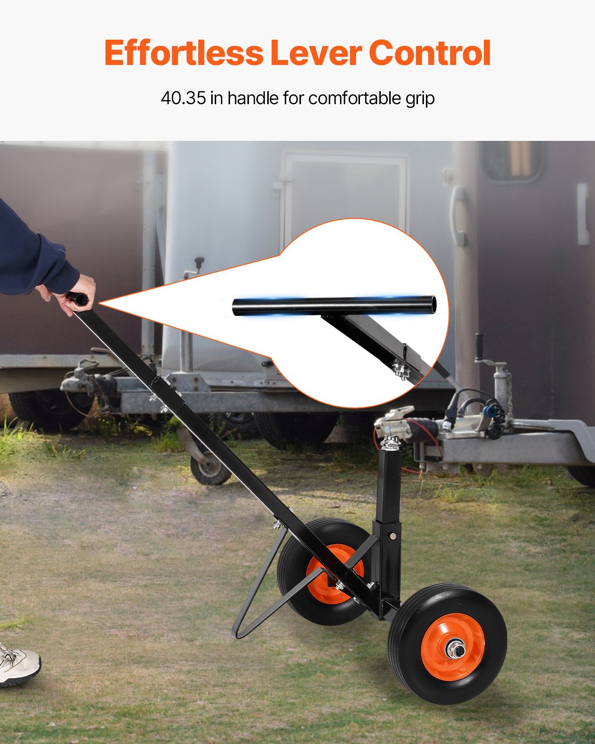 Trailer Mover Dolly – 600 lbs, 1-7/8" Ball, 10" Tires