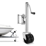 Trailer Jack with Wheel, 2000 lbs Load Capacity, Heavy Duty Swivel Boat Trailer Jack with PP Dual Wheel & Ergonomic Handle, 15-27 Inch Lift Range, Fit for RVs, Boats and Utility Trailers | US