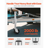 Trailer Jack with Wheel, 2000 lbs Load Capacity, Heavy Duty Swivel Boat Trailer Jack with PP Dual Wheel & Ergonomic Handle, 15-27 Inch Lift Range, Fit for RVs, Boats and Utility Trailers | US
