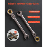VEVOR Flex-Head Ratcheting Wrench Set JH0024-2 24-Piece Gray Nickel