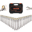 VEVOR Flex-Head Ratcheting Wrench Set JH0024-2 24-Piece Gray Nickel
