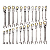 VEVOR Flex-Head Ratcheting Wrench Set JH0024-2 24-Piece Gray Nickel