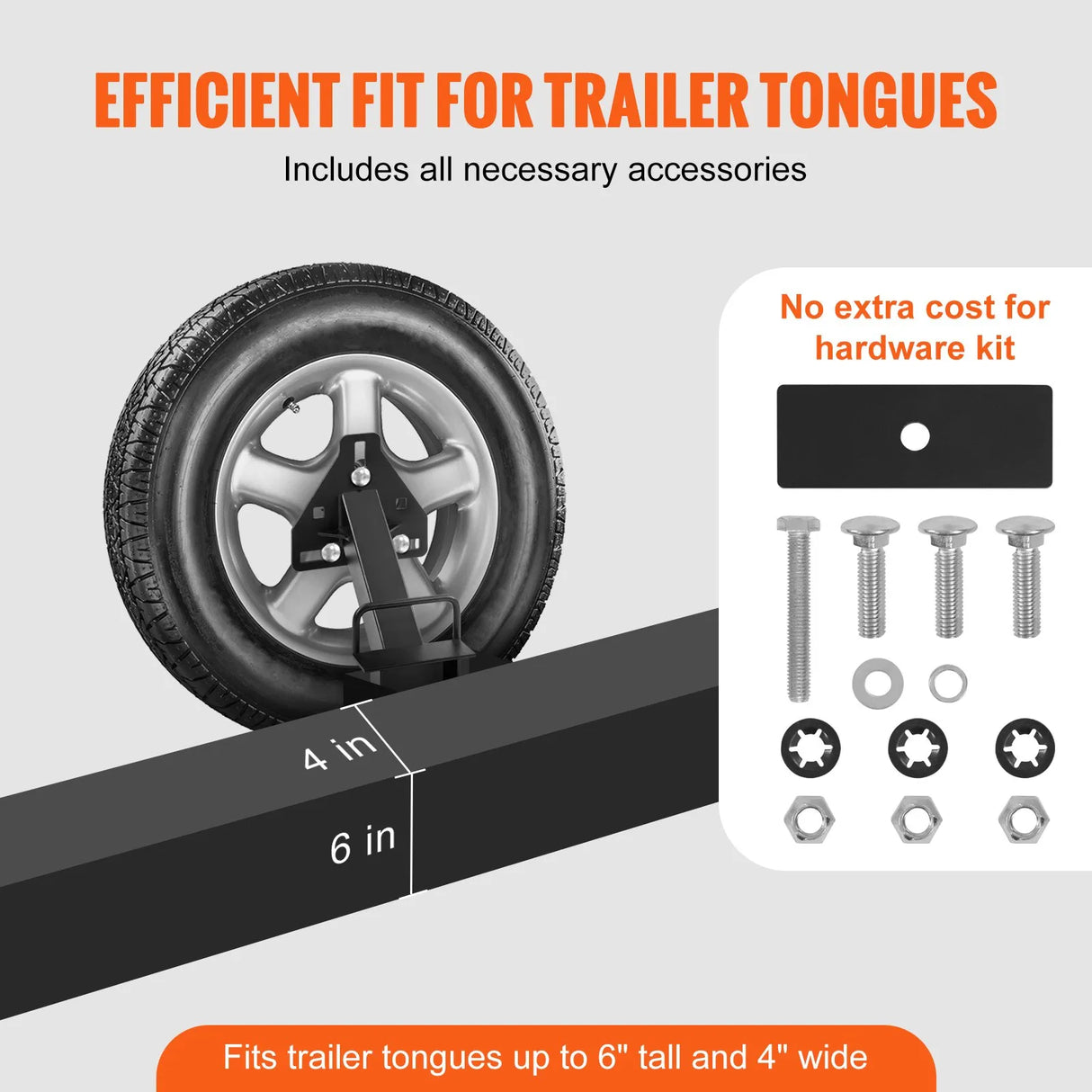 160 lb Universal Trailer Spare Tire Carrier – 4, 5, 6 & 8 Lug Wheels