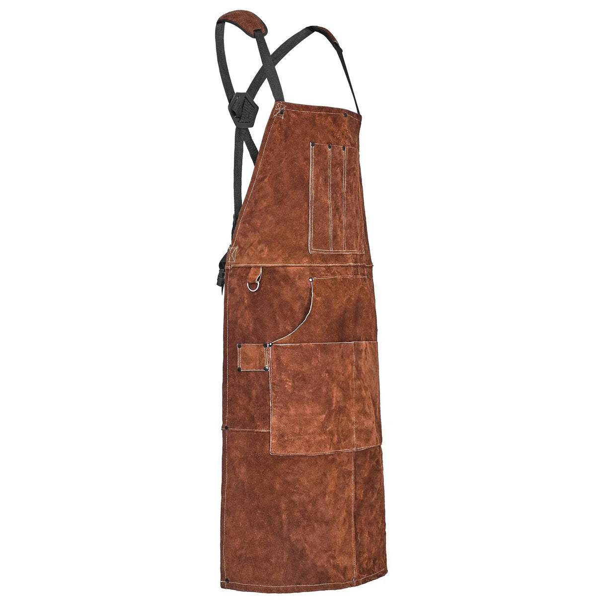 Premium Cowhide Leather Welding Apron – Heat & Flame Resistant with 6 Tool Pockets for Welding, Blacksmithing & Shop Work