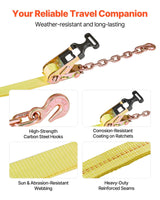 2" Heavy-Duty Car Trailer Tie-Down Straps – 4 Pack – 3,333 lb Working Load
