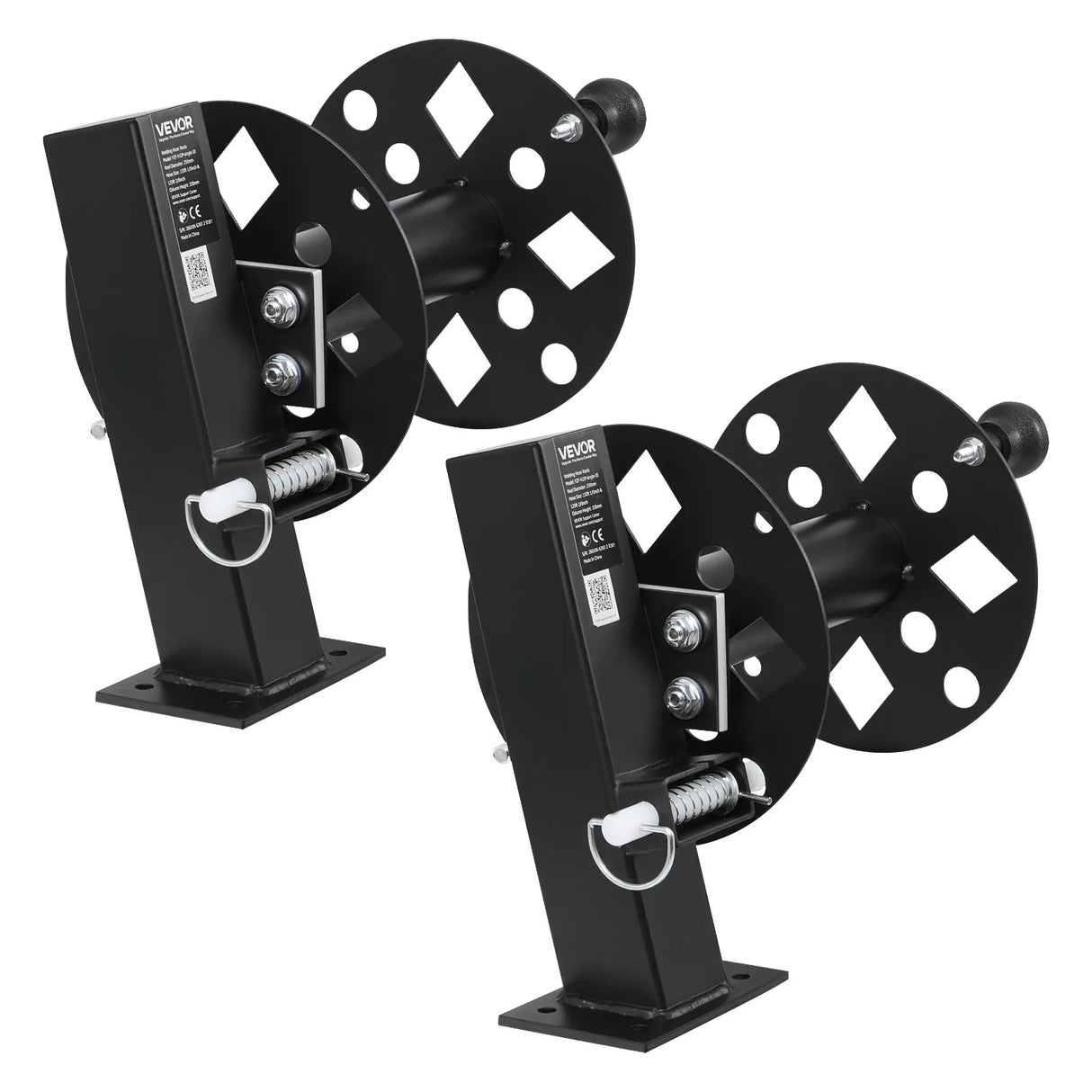VEVOR Heavy-Duty Welding Cable Reel Set | Dual Powder-Coated Steel Cable Reels | Holds 150 ft 1/0 or 125 ft 2/0 Cable | 2-Pack