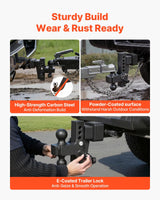 Adjustable Trailer Hitch – 2.5" Receiver, Dual Ball 2" & 2-5/16", 28,000 lb