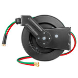 VEVOR Retractable Welding Hose Reel | 1/4" Twin Oxygen & Acetylene Hose | Auto Rewind | 50 ft & 100 ft