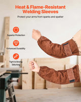 Cowhide Leather Welding Sleeves – Flame-Resistant Arm Protection (Pair)