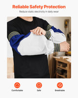 Flame Resistant Welding Sleeves – Sheepskin Leather & FR Cotton Arm Protectors with Elastic Cuffs (Pair)