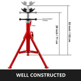 1,500 lb Adjustable Welding Pipe Stand with 4-Ball Transfer V-Head – 28"–52"