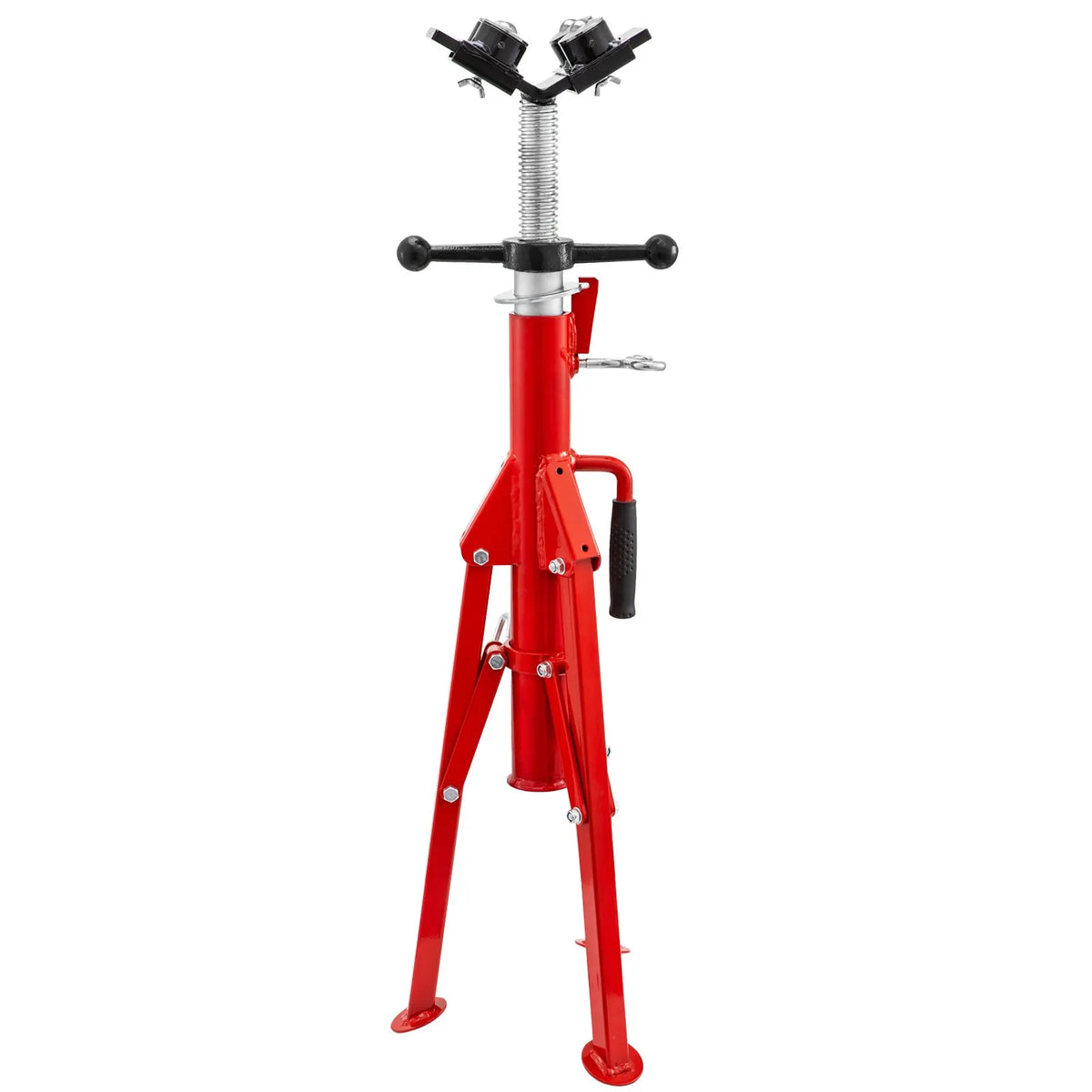 1,500 lb Adjustable Welding Pipe Stand with 4-Ball Transfer V-Head – 28"–52"