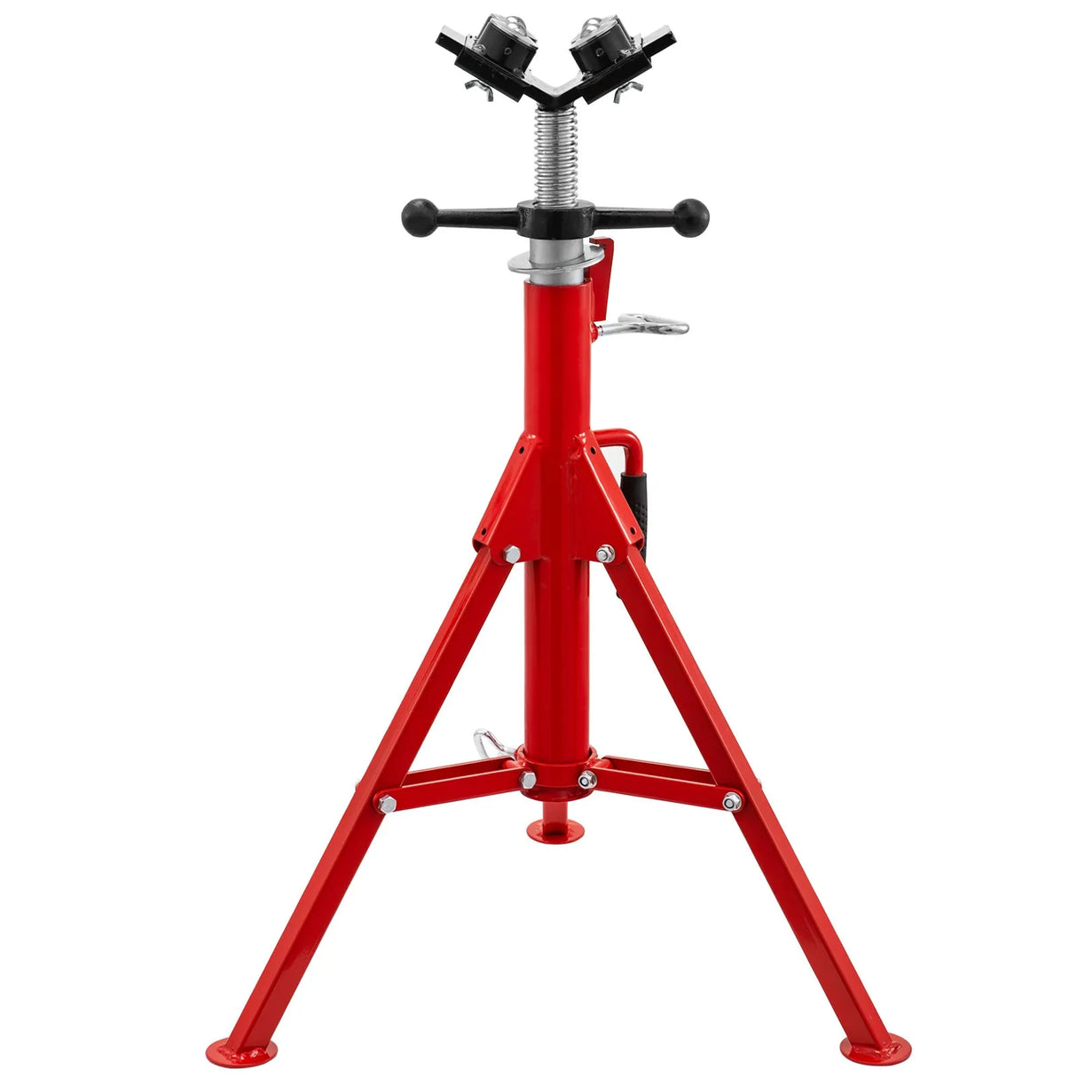 1,500 lb Adjustable Welding Pipe Stand with 4-Ball Transfer V-Head – 28"–52"