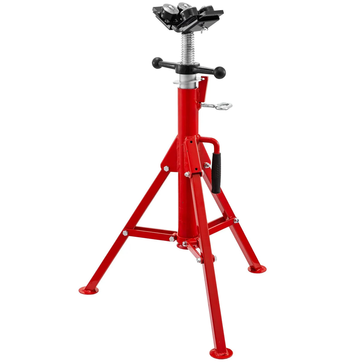 1,500 lb Adjustable Welding Pipe Stand with 4-Ball Transfer V-Head – 28"–52"