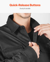 VEVOR Flame-Resistant Welding Jacket – 7 oz FR Cotton, ATPV 9.2, Black