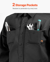 VEVOR Flame-Resistant Welding Jacket – 7 oz FR Cotton, ATPV 9.2, Black