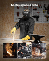 VEVOR Flame-Resistant Welding Jacket – 7 oz FR Cotton, ATPV 9.2, Black