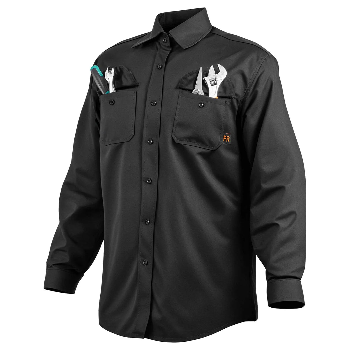 VEVOR Flame-Resistant Welding Jacket – 7 oz FR Cotton, ATPV 9.2, Black