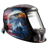 VEVOR Auto-Darkening Welding Helmet – True Color, Solar Powered, 4 Arc Sensors, National Flag