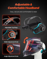VEVOR Auto-Darkening Welding Helmet – True Color, Solar Powered, 4 Arc Sensors, Cyberpunk