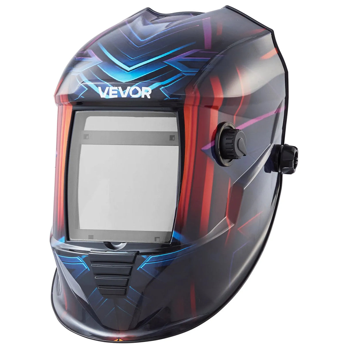 VEVOR Auto-Darkening Welding Helmet – True Color, Solar Powered, 4 Arc Sensors, Cyberpunk