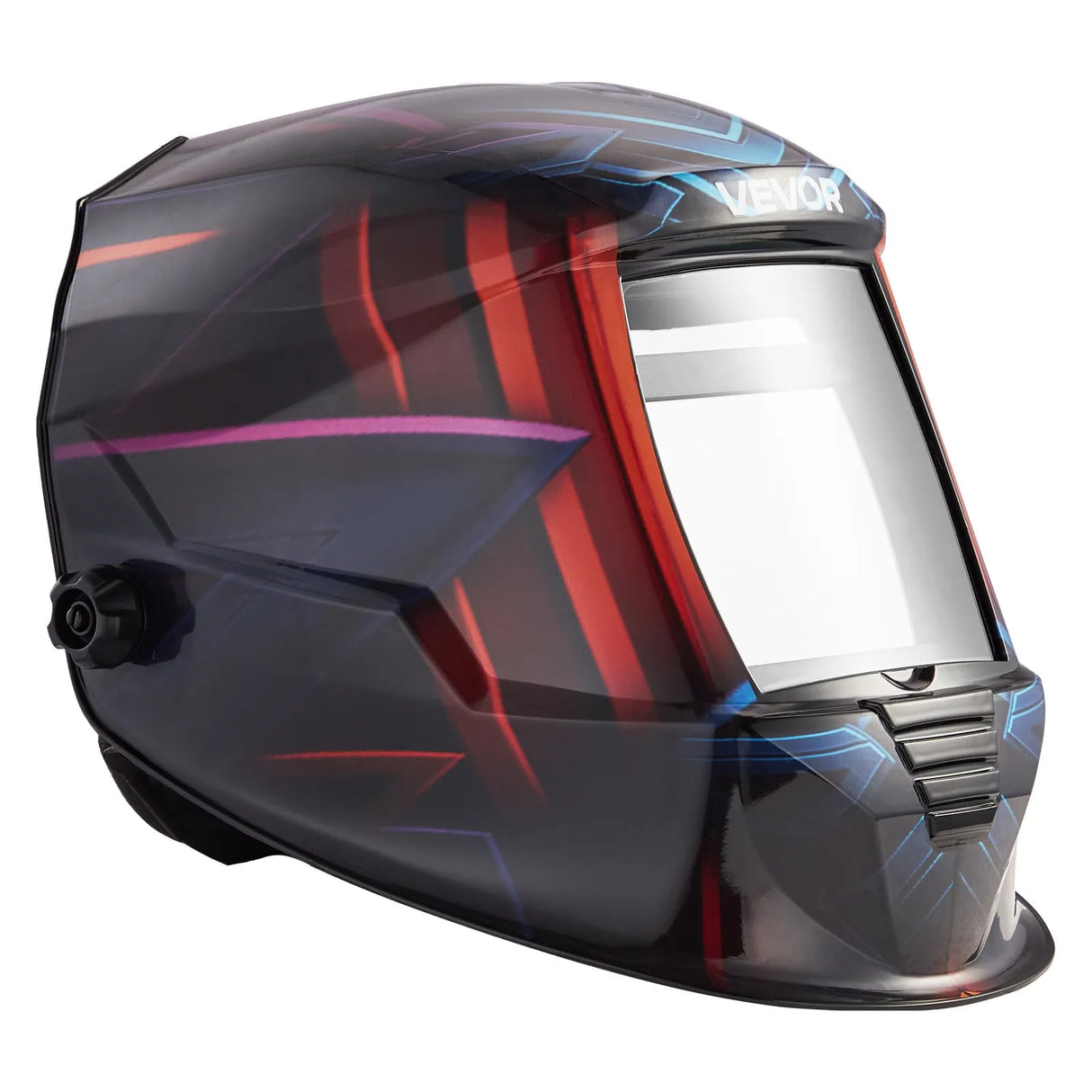 VEVOR Auto-Darkening Welding Helmet – True Color, Solar Powered, 4 Arc Sensors, Cyberpunk