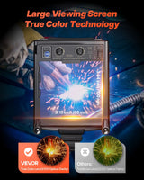 VEVOR Auto-Darkening Welding Helmet – True Color, Solar Powered, 4 Arc Sensors, Matte Black
