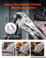 5-Piece Locking Pliers Set – 5", 6.5", 7", 9" & 10" Curved Jaw & Long Nose Vise Grip Set